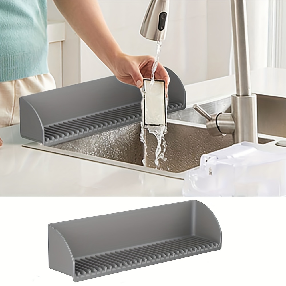 Silicone Tap Washer - シリコン製シンクスプラッシュガード キッチンとバスルーム用 滑り止め吸盤ベース キッチンシンクスプラッシュガードマット 蛇口排水パッド