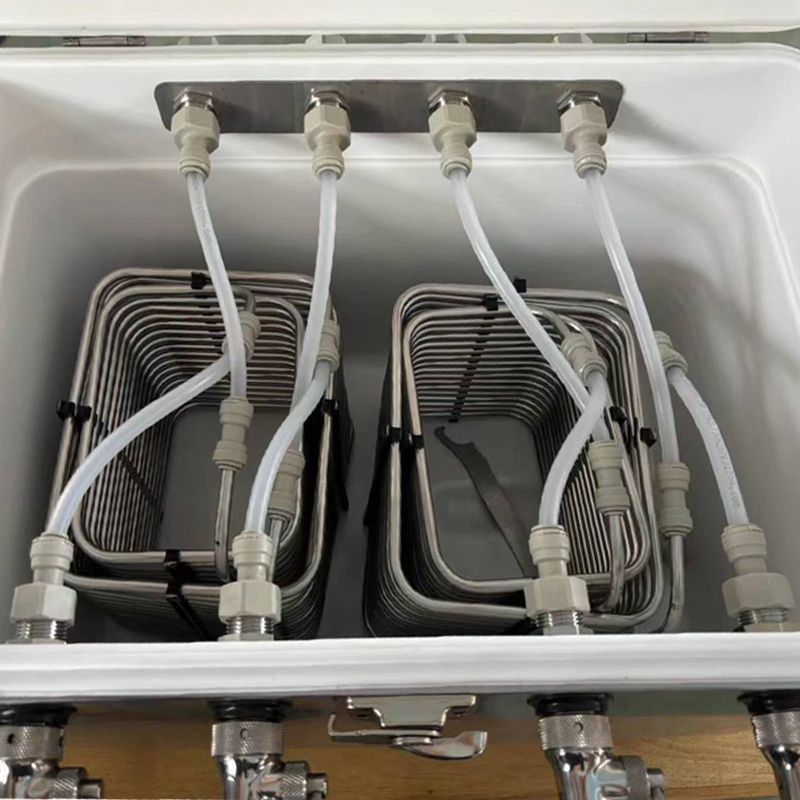 SS304製角型コイル、断熱ジョッキーボックス用の自作冷却装 - Push Fit Connector のレビューと価格